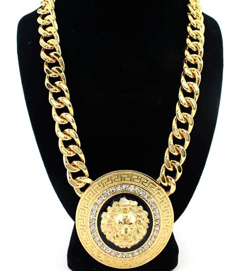 versace lion necklace|versace lion heads.